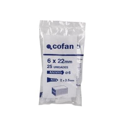 Cofan 07602108 – pak van 25 pluggen, kunststof, 8 mm) wit Cofan 07602108 – pak van 25 pluggen, kunststof, 8 mm) wit