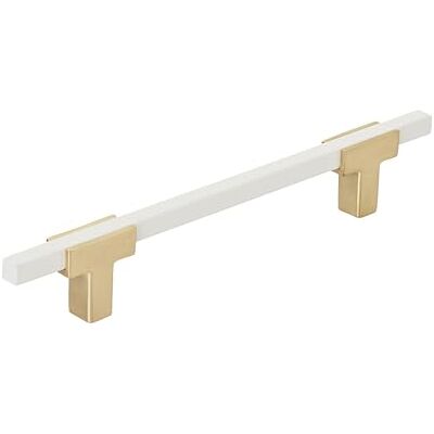 Amerock Kabinettrek Geborsteld goud/wit 5-1/16 inch (128 mm) midden naar midden Urbanite 1 pak lade pull lade handvat kast hardware Amerock Kabinettrek Geborsteld goud/wit 5-1/16 inch (128 mm) midden naar midden Urbanite 1 pak lade pull lade handvat kast hardware