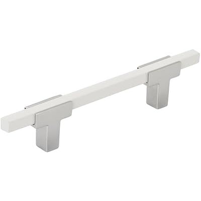 Amerock Kabinettrek Gepolijst chroom/wit 3-3/4 inch (96 mm) midden naar midden Urbanite 1 pak lade pull lade handvat kast hardware Amerock Kabinettrek Gepolijst chroom/wit 3-3/4 inch (96 mm) midden naar midden Urbanite 1 pak lade pull lade handvat kast hardware