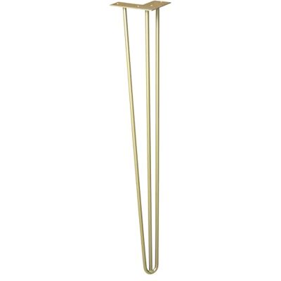 WAGNER meubelpoot/tafelbeen/meubelvoet HAIRPIN LEG retro-stijl staal met gepoedercoating goudkleurig, 12 x 12 x71 cm, poot conisch/hellend, met geïntegreerde schroefplaat 12827501 WAGNER meubelpoot/tafelbeen/meubelvoet HAIRPIN LEG retro-stijl staal met gepoedercoating goudkleurig, 12 x 12 x71 cm, poot conisch/hellend, met geïntegreerde schroefplaat 12827501