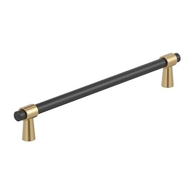 Amerock Mergence 7-9/16 inch (192mm) Center-to-Center Matte Black/Champagne Bronze Cabinet Pull, BP36980FBCZ Amerock Mergence 7-9/16 inch (192mm) Center-to-Center Matte Black/Champagne Bronze Cabinet Pull, BP36980FBCZ