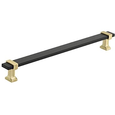 Amerock Kabinettrek geborsteld mat zwart/geborsteld goud 8-13/16 inch (224 mm) midden naar midden overton 1 pak lade pull lade handvat kast hardware Amerock Kabinettrek geborsteld mat zwart/geborsteld goud 8-13/16 inch (224 mm) midden naar midden overton 1 pak lade pull lade handvat kast hardware
