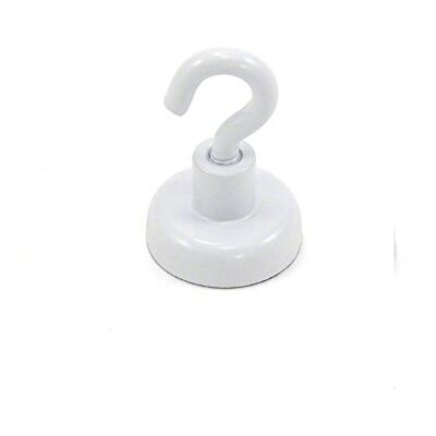 first4magnets Wit geschilderde neodymium haak magneet met M4 haak voor koelkast, whiteboard, notitie, archiefkast of kantoor 20 mm diameter x 30,5 mm hoog 16,5 kg trekkracht first4magnets Wit geschilderde neodymium haak magneet met M4 haak voor koelkast, whiteboard, notitie, archiefkast of kantoor 20 mm diameter x 30,5 mm hoog 16,5 kg trekkracht