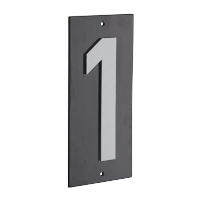 THIRARD - Targa numero civico 1 - zwart - 56x130mm - ABS - Sign THIRARD - Targa numero civico 1 - zwart - 56x130mm - ABS - Sign