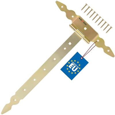 KOTARBAU ® T-scharnieren goud L: 400 mm kruisscharnieren, verzinkt staal, tuinpoort, scharnier, deurband, houten deur, winkelband, deurscharnieren, zware belasting, deurbanden, beslag, tuinpoort KOTARBAU ® T-scharnieren goud L: 400 mm kruisscharnieren, verzinkt staal, tuinpoort, scharnier, deurband, houten deur, winkelband, deurscharnieren, zware belasting, deurbanden, beslag, tuinpoort