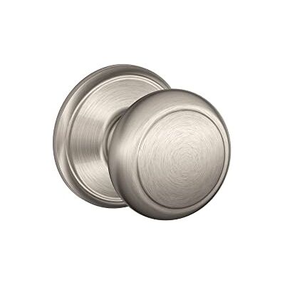 SCHLAGE F10 AND 619 16-080 10-027 Andover Hall and Closet Knop, Satijn Nikkel SCHLAGE F10 AND 619 16-080 10-027 Andover Hall and Closet Knop, Satijn Nikkel
