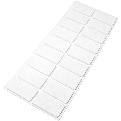 Adsamm ® / 18 x zelfklevende viltglijders/Wit / 25x50 mm/Rechthoekig/Meubelviltglijders met een dikte van 3,5 mm/Meubel- en vloerbescherming Adsamm ® / 18 x zelfklevende viltglijders/Wit / 25x50 mm/Rechthoekig/Meubelviltglijders met een dikte van 3,5 mm/Meubel- en vloerbescherming