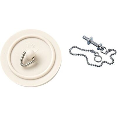 Merriway Bulk Hardware BH03435 38 mm stootdop met 300 mm kogelketting-wit/verchroomd Merriway Bulk Hardware BH03435 38 mm stootdop met 300 mm kogelketting-wit/verchroomd