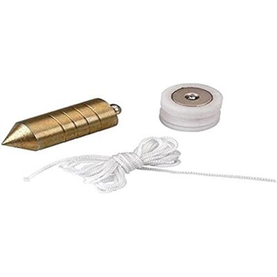 Alyco 197944 magneetlood van verzinkt staal, 750 g, houtnoten en 5 m nylon touw Alyco 197944 magneetlood van verzinkt staal, 750 g, houtnoten en 5 m nylon touw