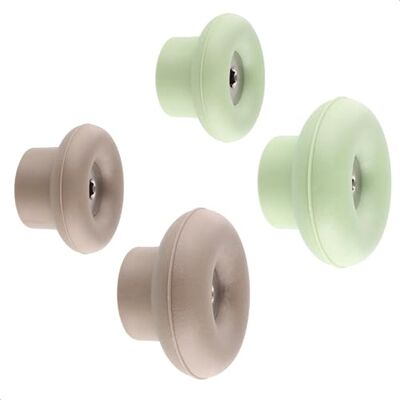 WAGNER hooks4home Design wandhaak DOT 4st. set Ø 38 x 24 mm & Ø 50 x 30 mm, kunststof & verzinkt staal, taupe/limoengroen 17022024 WAGNER hooks4home Design wandhaak DOT 4st. set Ø 38 x 24 mm & Ø 50 x 30 mm, kunststof & verzinkt staal, taupe/limoengroen 17022024