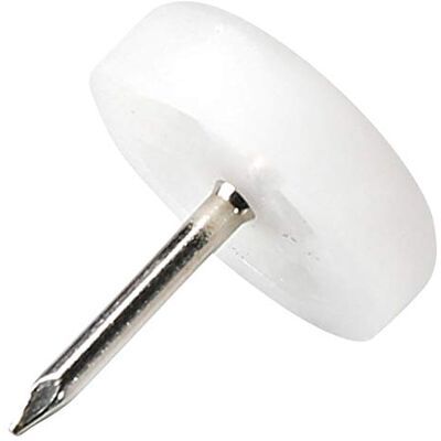 Adsamm PG-N-WH-18-4 PG-N-WH-18 4 x kunststof glijders met spijker, wit, Ø 18 mm Adsamm PG-N-WH-18-4 PG-N-WH-18 4 x kunststof glijders met spijker, wit, Ø 18 mm
