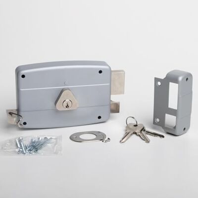 Cisa Deurslot van ijzer voor bevestiging 15042160195 slot van grijs gelakt staal met vernikkelde cilinder en trekstang Deurslot voor buitenpoort ingang 60 rechts gebruiken Cisa Deurslot van ijzer voor bevestiging 15042160195 slot van grijs gelakt staal met vernikkelde cilinder en trekstang Deurslot voor buitenpoort ingang 60 rechts gebruiken