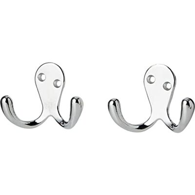 Bulk Hardware - BH04887 - Chroom - Dubbel haak Bulk Hardware - BH04887 - Chroom - Dubbel haak