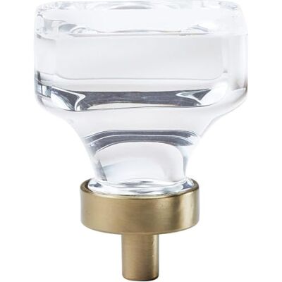 Amerock Glacio 1-3/8 in. (35 mm) diameter helder kristal/goud champagne ronde kast knop modern 1-3/8" Clear Crystal/Golden Champagne Amerock Glacio 1-3/8 in. (35 mm) diameter helder kristal/goud champagne ronde kast knop modern 1-3/8" Clear Crystal/Golden Champagne