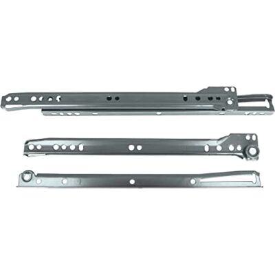 Amig Set van 2 metalen ladegeleiders met wielen Rails voor meubellades, commodes of kledingkasten Staal Metaalgrijs Draagvermogen: 18 kg/paar Afmetingen: 400 mm Amig Set van 2 metalen ladegeleiders met wielen Rails voor meubellades, commodes of kledingkasten Staal Metaalgrijs Draagvermogen: 18 kg/paar Afmetingen: 400 mm