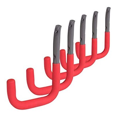Alberts 869816 Wandhaak naar keuze in verschillende maten grijs, met rood rubber diameter Ø12 mm 140 x 115 mm set van 5 Alberts 869816 Wandhaak naar keuze in verschillende maten grijs, met rood rubber diameter Ø12 mm 140 x 115 mm set van 5