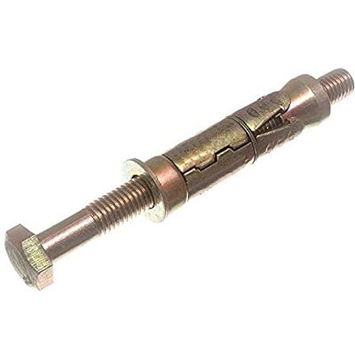 Merriway Bulk Hardware BH03960 M10 x 135 mm los uitbouwanker, verzinkt staal, zeskant geel (verpakking van 2), wit, 2 stuks Merriway Bulk Hardware BH03960 M10 x 135 mm los uitbouwanker, verzinkt staal, zeskant geel (verpakking van 2), wit, 2 stuks