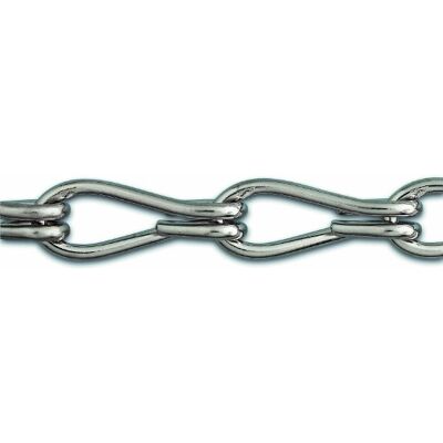 Chapuis , Dubbel gedraaide niet-gelaste ketting, vernikkeld staal, indicatieve werkbelasting 5 kg, diameter 1,4 mm, lengte 2,5 m, ideaal voor het ophangen en hondenriem, weerstand Chapuis , Dubbel gedraaide niet-gelaste ketting, vernikkeld staal, indicatieve werkbelasting 5 kg, diameter 1,4 mm, lengte 2,5 m, ideaal voor het ophangen en hondenriem, weerstand