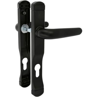 Amig Deurklinkset 225 x 30 mm Sleutelgat op 85 mm Klink met smalle plaat met slotgat Inclusief schroeven Zwart aluminium Amig Deurklinkset 225 x 30 mm Sleutelgat op 85 mm Klink met smalle plaat met slotgat Inclusief schroeven Zwart aluminium