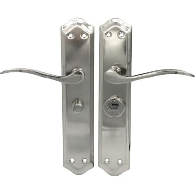 Micel 02038 deurklinkset, 47 mm, rechts, incl. knop met 2 sleutels, gesatineerd nikkel, zilver, 120 x 256 x 55 mm Micel 02038 deurklinkset, 47 mm, rechts, incl. knop met 2 sleutels, gesatineerd nikkel, zilver, 120 x 256 x 55 mm