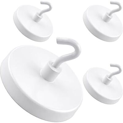 Master Magnetics MHHH26X4 magnetische haak wit emaille verf, 1,875 diameter, 1,375 totale hoogte, 11,8 kg (Pack van 4) Master Magnetics MHHH26X4 magnetische haak wit emaille verf, 1,875 diameter, 1,375 totale hoogte, 11,8 kg (Pack van 4)