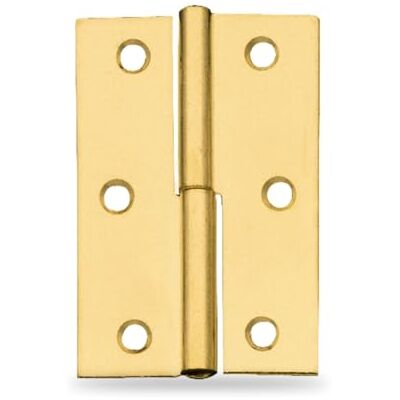 Amig Set van 2 meubelscharnieren Rechtsdraaiend Messingkleurig staal 51 x 36 x 1,2 mm Afneembaar, rechte rand en zonder dop Amig Set van 2 meubelscharnieren Rechtsdraaiend Messingkleurig staal 51 x 36 x 1,2 mm Afneembaar, rechte rand en zonder dop