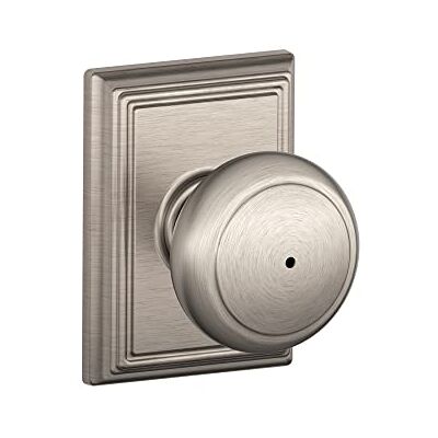 SCHLAGE F40 EN 619 ADD Andover deurknop met Addison Trim, Bed & Bad Privacy Lock, Satijn Nikkel SCHLAGE F40 EN 619 ADD Andover deurknop met Addison Trim, Bed & Bad Privacy Lock, Satijn Nikkel
