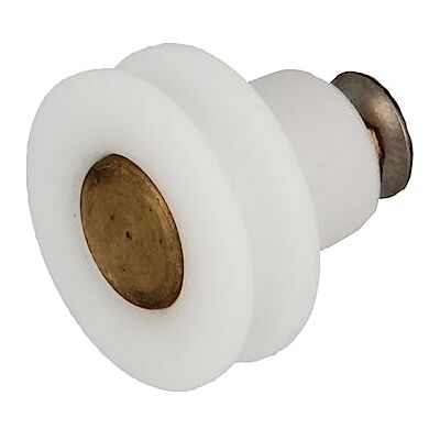 Amig Douchedeurlager Set van 2 stuks Ø 22 x 19 mm Hoeklager en M5x8 schroef Voor schuifdeuren van badkamerdouches Wit nylon Amig Douchedeurlager Set van 2 stuks Ø 22 x 19 mm Hoeklager en M5x8 schroef Voor schuifdeuren van badkamerdouches Wit nylon