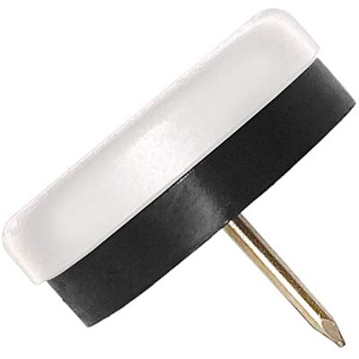 Adsamm ® / 4 x kunststof glijders met buffer en spijker/wit/Ø 30 mm/rond/meubelglijders met spijker/meubel- en vloerglijders Adsamm ® / 4 x kunststof glijders met buffer en spijker/wit/Ø 30 mm/rond/meubelglijders met spijker/meubel- en vloerglijders