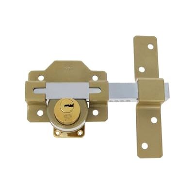 Amig Opbouwslot met ronde cilinder, voor binnen en buiten, model 4-105 x 170 mm Veiligheidsslot met sleutel Inclusief 5 sleutels Gehamerd staal Amig Opbouwslot met ronde cilinder, voor binnen en buiten, model 4-105 x 170 mm Veiligheidsslot met sleutel Inclusief 5 sleutels Gehamerd staal
