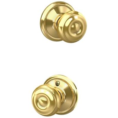 SCHLAGE F10VGEO605 Georgische doorgang knop, helder messing, 1 SCHLAGE F10VGEO605 Georgische doorgang knop, helder messing, 1