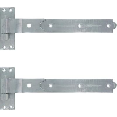 Merriway BH06864 Poortscharnieren Heavy Duty Hook & Band Gekraste Hals Gegalvaniseerd 350mm Pack van 2 Zilveren Toon (14 Inch) Bulk Hardware (14") Merriway BH06864 Poortscharnieren Heavy Duty Hook & Band Gekraste Hals Gegalvaniseerd 350mm Pack van 2 Zilveren Toon (14 Inch) Bulk Hardware (14")