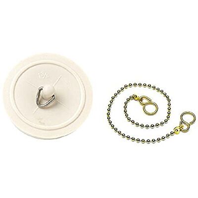 Merriway Bulk Hardware BH03434 45 mm messing badkuipdoppen en kogelketting-wit Merriway Bulk Hardware BH03434 45 mm messing badkuipdoppen en kogelketting-wit