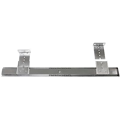 Amig Set van 2 metalen toetsenbordgeleiders 400 x 35 mm Gedeeltelijk uitschuifbaar Voor het opbergen van computertoetsenborden op tafels en bureaus Met stalen kogellagers Verzinkt staal Amig Set van 2 metalen toetsenbordgeleiders 400 x 35 mm Gedeeltelijk uitschuifbaar Voor het opbergen van computertoetsenborden op tafels en bureaus Met stalen kogellagers Verzinkt staal
