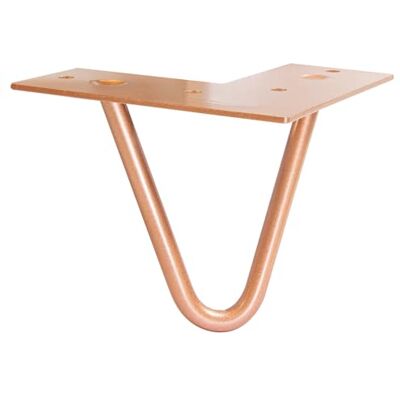 WAGNER Meubelpoot/tafelpoot/meubelvoet Hairpin Leg Retro Style staal gepoedercoat koper, 12 x 12 x 10 cm, been conisch/schuin verloop, geïntegreerde schroefplaat 12821401 WAGNER Meubelpoot/tafelpoot/meubelvoet Hairpin Leg Retro Style staal gepoedercoat koper, 12 x 12 x 10 cm, been conisch/schuin verloop, geïntegreerde schroefplaat 12821401