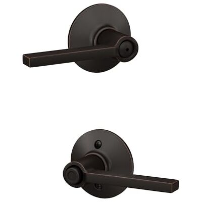 SCHLAGE F40 LAT 716 Latitude privacyhendel, verouderd brons SCHLAGE F40 LAT 716 Latitude privacyhendel, verouderd brons