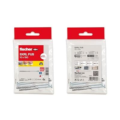 fischer SXRL Pluggen met lange schroeven, 10 x 100, voor beton- en bakstenen muren, zak met 4 stuks fischer SXRL Pluggen met lange schroeven, 10 x 100, voor beton- en bakstenen muren, zak met 4 stuks