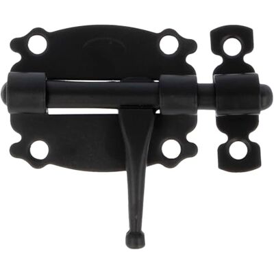 Amig Opbouwgrendel voor deuren en meubels model 484 Horizontaal vergrendelende veiligheidsgrendel Staal met Zamak-schacht 30 mm Rustieke stijl Zwart Amig Opbouwgrendel voor deuren en meubels model 484 Horizontaal vergrendelende veiligheidsgrendel Staal met Zamak-schacht 30 mm Rustieke stijl Zwart