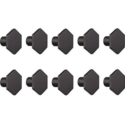 Design House 206599-BLK massief zeshoekige kast mat zwart, één maat knop 10 stuks Design House 206599-BLK massief zeshoekige kast mat zwart, één maat knop 10 stuks