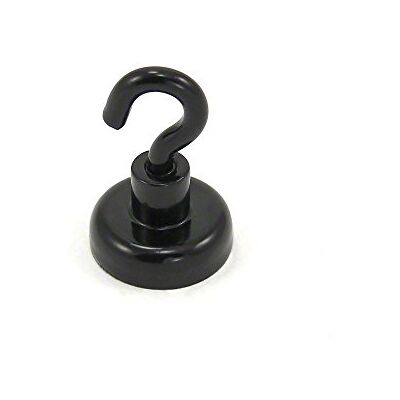 first4magnets F4ME20BKNH-1 20mm zwart gelakte haak neodymium magneten met M4 haak 18,3 kg pull (1 verpakking), zilver, 25 x 10 x 3 cm first4magnets F4ME20BKNH-1 20mm zwart gelakte haak neodymium magneten met M4 haak 18,3 kg pull (1 verpakking), zilver, 25 x 10 x 3 cm