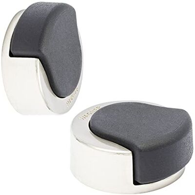 WAGNER Design vleur en muur deurstopper SCREW diameter Ø 38 x 39 x 15 mm, zamak in geborsteld edelstaal optiek, thermoplastisch rubber, zwart 15514811 WAGNER Design vleur en muur deurstopper SCREW diameter Ø 38 x 39 x 15 mm, zamak in geborsteld edelstaal optiek, thermoplastisch rubber, zwart 15514811