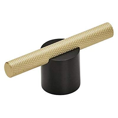 Amerock Transcendent 5/8 inch (16 mm) Center-to-Center Mat Zwart/Mat Gouden Kast Pull Amerock Transcendent 5/8 inch (16 mm) Center-to-Center Mat Zwart/Mat Gouden Kast Pull