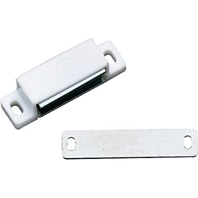 Amig Set van 2 magnetische sluitingen model 10, witte afwerking Verborgen sluiting voor kast- en meubeldeuren in huis of op kantoor Afmetingen: 56 x 15 mm Bevestigingsschroeven meegeleverd Amig Set van 2 magnetische sluitingen model 10, witte afwerking Verborgen sluiting voor kast- en meubeldeuren in huis of op kantoor Afmetingen: 56 x 15 mm Bevestigingsschroeven meegeleverd