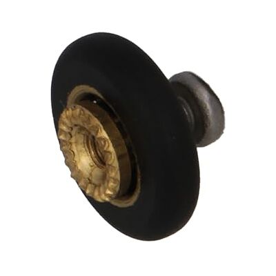 Amig Douchedeurlager Set van 2 Ø 16 mm Met voorlager en M3x6 schroef Voor schuifdeuren van badkamerdouches Zwart polyamide Amig Douchedeurlager Set van 2 Ø 16 mm Met voorlager en M3x6 schroef Voor schuifdeuren van badkamerdouches Zwart polyamide
