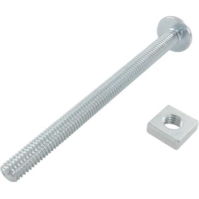 Merriway BH07603 Dakbedekking Bout & Moer Helder Verzinkt Staal M8 x 100mm, Zilver Merriway BH07603 Dakbedekking Bout & Moer Helder Verzinkt Staal M8 x 100mm, Zilver