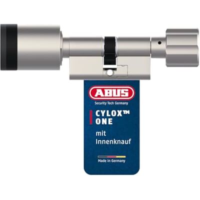 ABUS CYLOX One Elektronische deurcilinder sleutelloos openen van deuren slimme sluitcilinder met boorbescherming openen met buitenknop lengte buitenkant/binnenknop 30/35 mm ABUS CYLOX One Elektronische deurcilinder sleutelloos openen van deuren slimme sluitcilinder met boorbescherming openen met buitenknop lengte buitenkant/binnenknop 30/35 mm