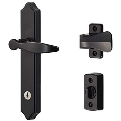 Ideal Security Surface Mount Storm deurklink met slot en sleutel voor 1-1 ½ inch dikke deuren (zwart, 4 palen) Ideal Security Surface Mount Storm deurklink met slot en sleutel voor 1-1 ½ inch dikke deuren (zwart, 4 palen)