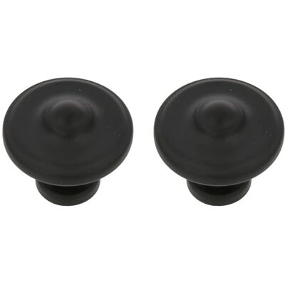 Amig Pack van 2 Meubelknoppen Diameter Ø33 mm Kleur Mat Zwart Gemaakt van Zamak Voor moderne keuken- en badkamermeubels met een comfortabele grip Mod. 810 Amig Pack van 2 Meubelknoppen Diameter Ø33 mm Kleur Mat Zwart Gemaakt van Zamak Voor moderne keuken- en badkamermeubels met een comfortabele grip Mod. 810