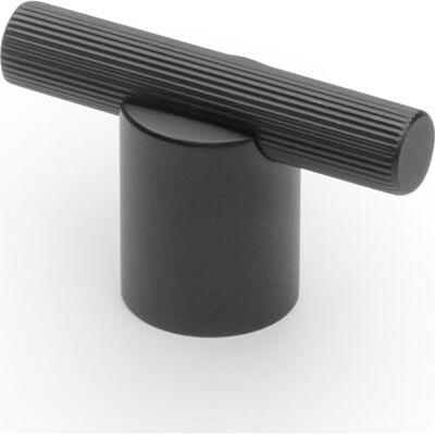 GTV Meubelknop LINEA meubelgreep aluminium knop zwart mat, cilindrisch gekarteld, hoogte 30 mm, kopbreedte 50 mm, keuken kast lade modern GTV Meubelknop LINEA meubelgreep aluminium knop zwart mat, cilindrisch gekarteld, hoogte 30 mm, kopbreedte 50 mm, keuken kast lade modern