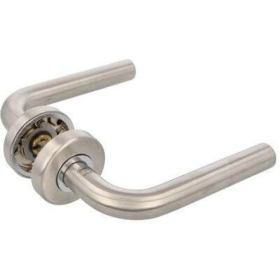 Amig Deurgreepset met rozet Model 4E 18/8 roestvrij staal Ø53 mm 8 mm vierkante spindel Zilver Amig Deurgreepset met rozet Model 4E 18/8 roestvrij staal Ø53 mm 8 mm vierkante spindel Zilver